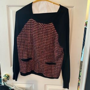 Jr Crew sweater tweet front with pockets solid back